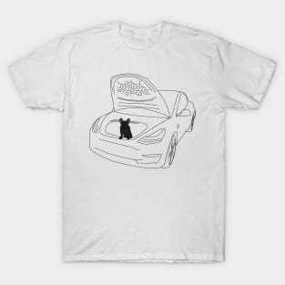 French Bulldog Puppy in a Tesla Model 3 Frunk T-Shirt